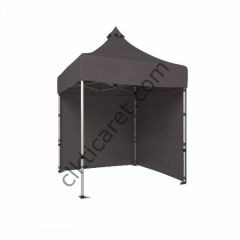 CLK 2x2 Katlanabilir Tente Gazebo Portatif Çadır 30 mm 2 Yan Kapalı Gri