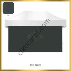 CLK 3x6 40 mm Katlanabilir Tente Gazebo Çadır Gazebo Çadır 3 Yan Duvarlı 2 Pencereli Açık Gri