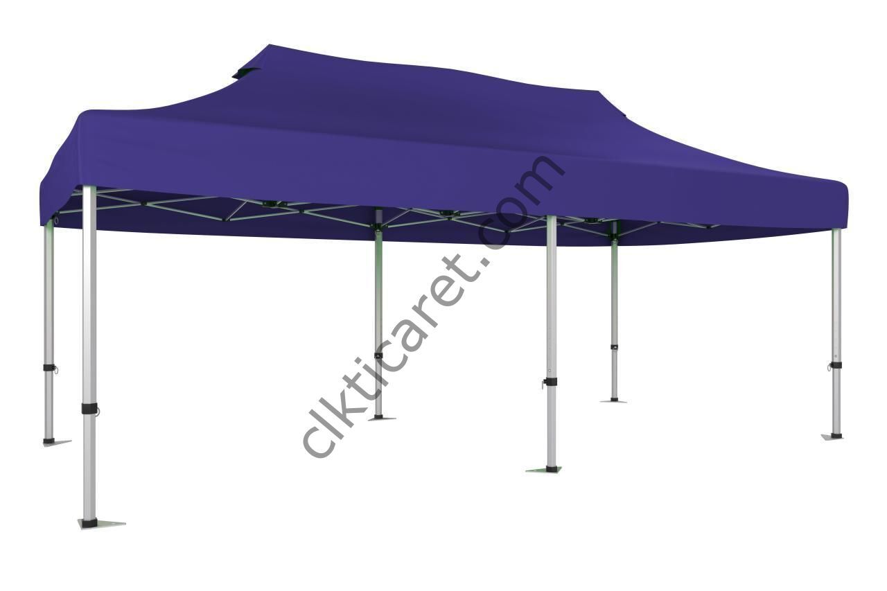 CLK 3x6 52mm Kalın Alüminyum Katlanabilir Tente Portatif Gazebo Çadır Lacivert