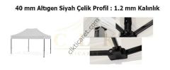 CLK 3x6 40 mm Katlanabilir Tente Gazebo Çadır Gazebo Çadır 3 Yan Duvarlı 2 Pencereli Benetton Yeşil