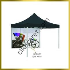 CLK Dijital Baskılı Gazebo Çadır Yan Perde Katlanır Portatif Reklam Logo Baskılı Tente