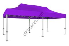 CLK 3x6 52mm Kalın Alüminyum Katlanabilir Tente Portatif Gazebo Çadır Lila