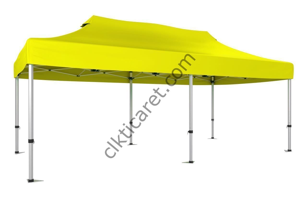 CLK 3x6 52mm Kalın Alüminyum Katlanabilir Tente Portatif Gazebo Çadır Sarı