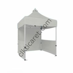 CLK 2x2 Katlanabilir Tente Gazebo Portatif Çadır 1 Tam Duvar 2 Yarım Duvar Beyaz