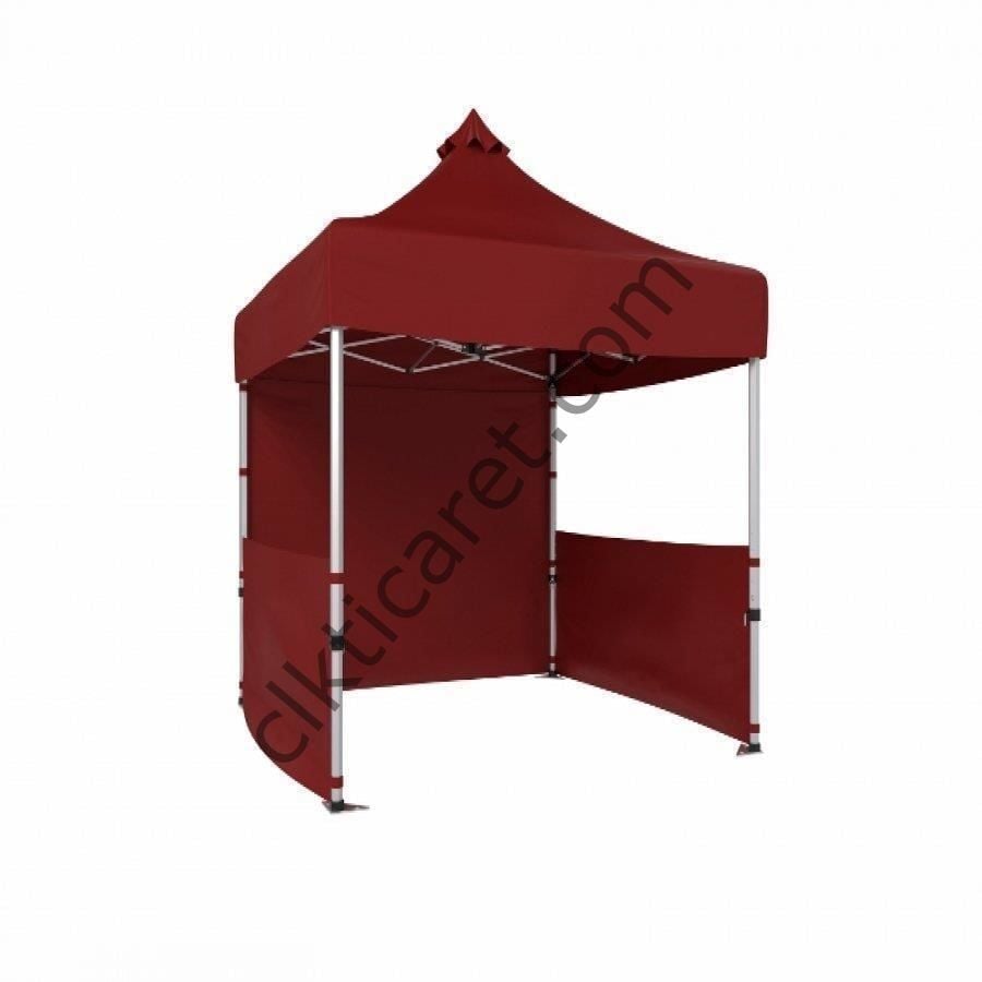 CLK 2x2 Katlanabilir Tente Gazebo Portatif Çadır 1 Tam Duvar 2 Yarım Duvar Bordo