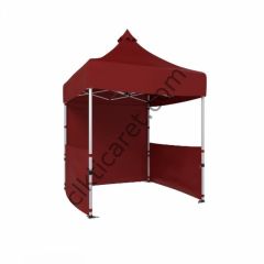 CLK 2x2 Katlanabilir Tente Gazebo Portatif Çadır 1 Tam Duvar 2 Yarım Duvar Bordo