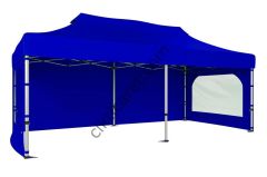 CLK 3x6 40 mm Katlanabilir Tente Gazebo Çadır Gazebo Çadır 3 Yan Duvarlı 2 Pencereli Saks Mavi