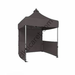 CLK 2x2 Katlanabilir Tente Gazebo Portatif Çadır 1 Tam Duvar 2 Yarım Duvar Gri