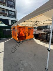 CLK 3x6 Verendalı 40 mm Profil Portatif Katlanır Gazebo Kamp Çadır Turuncu