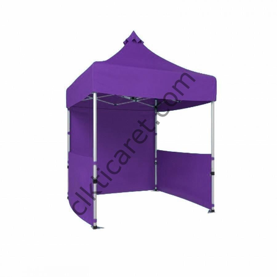 CLK 2x2 Katlanabilir Tente Gazebo Portatif Çadır 1 Tam Duvar 2 Yarım Duvar Mor