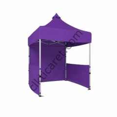 CLK 2x2 Katlanabilir Tente Gazebo Portatif Çadır 1 Tam Duvar 2 Yarım Duvar Mor