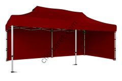CLK 3x6 40 mm Katlanabilir Tente Gazebo Çadır Gazebo Çadır 2 Yan Kapalı Bordo