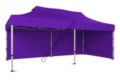 CLK 3x6 40 mm Katlanabilir Tente Gazebo Çadır Gazebo Çadır 2 Yan Kapalı Mor