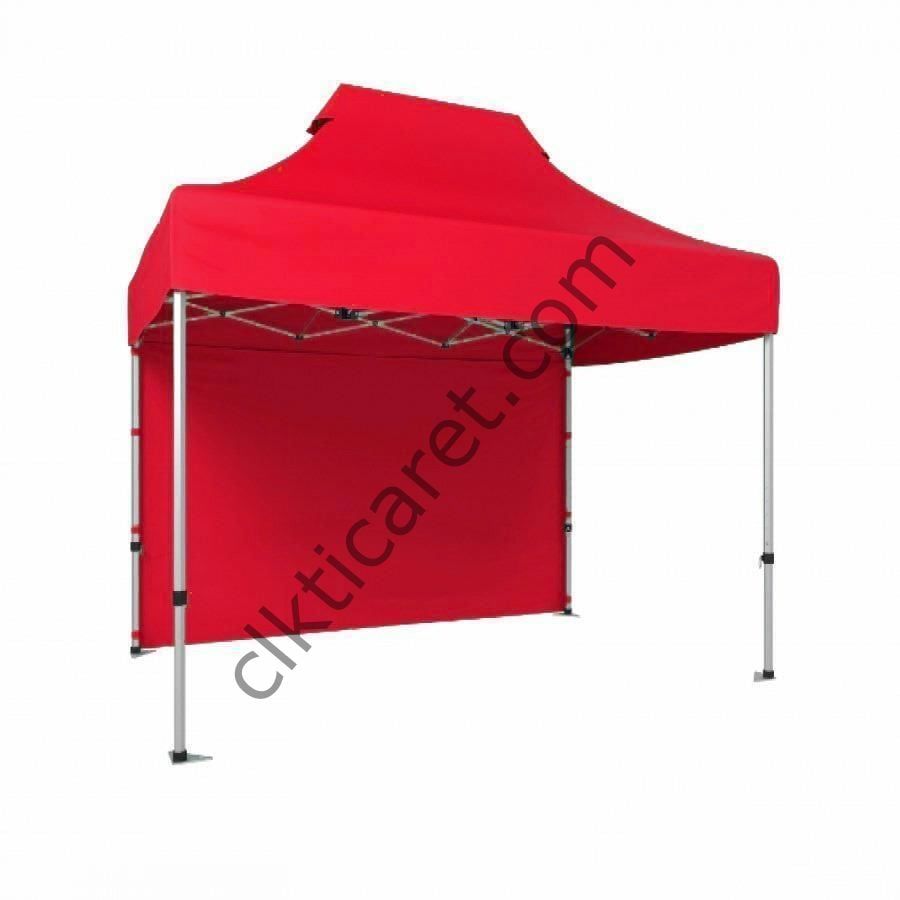 CLK 2x3 Katlanabilir Tente Gazebo Portatif Çadır Arkası Kapalı Kırmızı