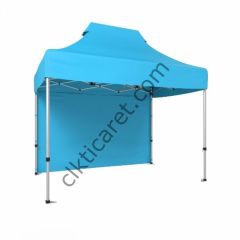 CLK 2x3 Katlanabilir Tente Gazebo Portatif Çadır Arkası Kapalı Açık Mavi (Turkuaz)