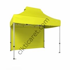 CLK 2x3 Katlanabilir Tente Gazebo Portatif Çadır Arkası Kapalı Sarı