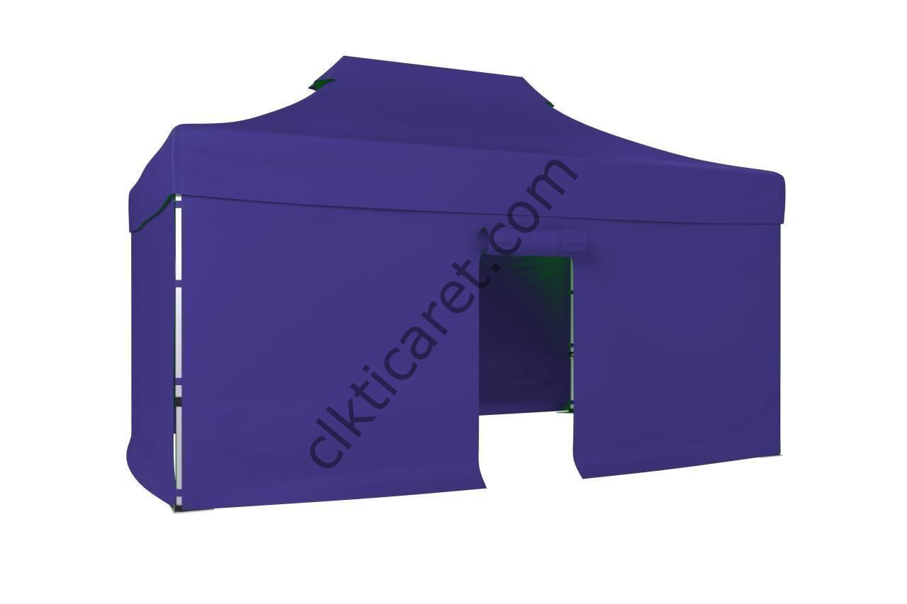 CLK 3x4,5 40 mm Katlanabilir Tente Gazebo Çadır Gazebo Çadır 3 Yan Kapalı 1 Kapılı Lacivert
