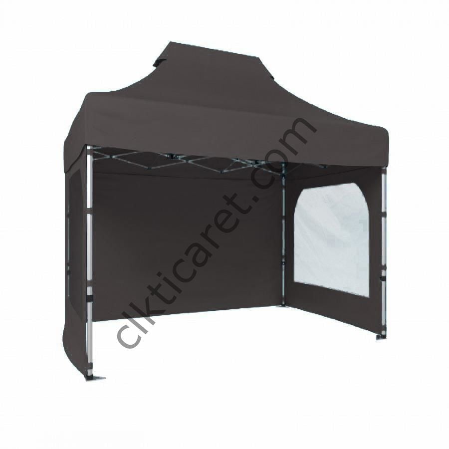 CLK 2x3 Katlanabilir Tente Gazebo Portatif Çadır 3 Yan Duvarlı 2 Pencereli Gri