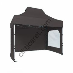 CLK 2x3 Katlanabilir Tente Gazebo Portatif Çadır 3 Yan Duvarlı 2 Pencereli Gri