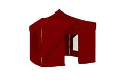 CLK 4x4 52mm Kalın Alüminyum Katlanabilir Tente Gazebo Çadır 2 Yan Pencereli 1 Yan Aksesuarsız 1 Yan Kapılı Bordo