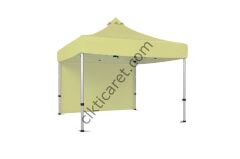 CLK 3x3 Katlanabilir Tente Gazebo Çadır 40mm Arkası Kapalı Krem