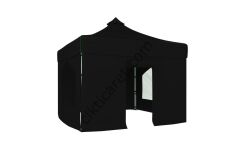 CLK 4x4 52mm Kalın Alüminyum Katlanabilir Tente Gazebo Çadır 2 Yan Pencereli 1 Yan Aksesuarsız 1 Yan Kapılı Siyah