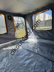 CLK 3x3 mt 40 mm İskelet Yeni Nesil 2 Kapı 4 Pencere TENTELİ Gazebo Portatif Kamp Çadırı Gri Açık Gri