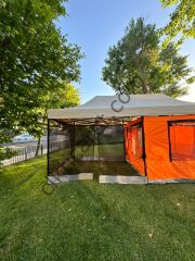 CLK 3x6 Metre 40 mm Verendalı Gazebo Portatif Kamp Çadırı Sineklikli Model Beyaz