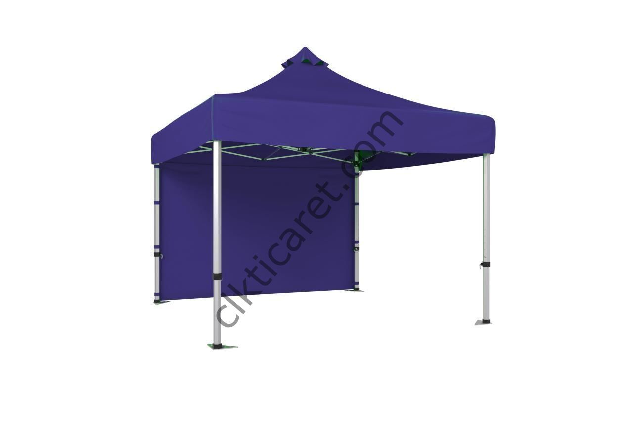 CLK 3x3 Katlanabilir Tente Gazebo Çadır 40mm Arkası Kapalı Mor