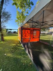 CLK 3x6 Metre 40 mm Verendalı Gazebo Portatif Kamp Çadırı Sineklikli Model Gri