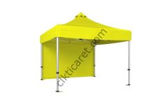 CLK 3x3 Katlanabilir Tente Gazebo Çadır 40mm Arkası Kapalı Sarı