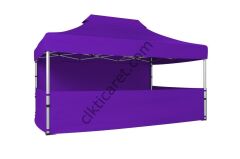 CLK 3x4,5 40mm Alüminyum Katlanabilir Tente Gazebo Çadır 4 Kenar Kapalı 3 Yarım Duvarlı Mor