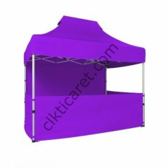 CLK 2x3 Katlanabilir Tente Gazebo Portatif Çadır 1 Tam Duvar 3 Yarım Duvar Lila