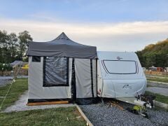 CLK 3x4,5 mt Karavan Çadırı Kış Bahçesi 40 mm Alüminyum Profil Portatif Katlanabilir Tente Sök-Tak Alt Zemin Branda