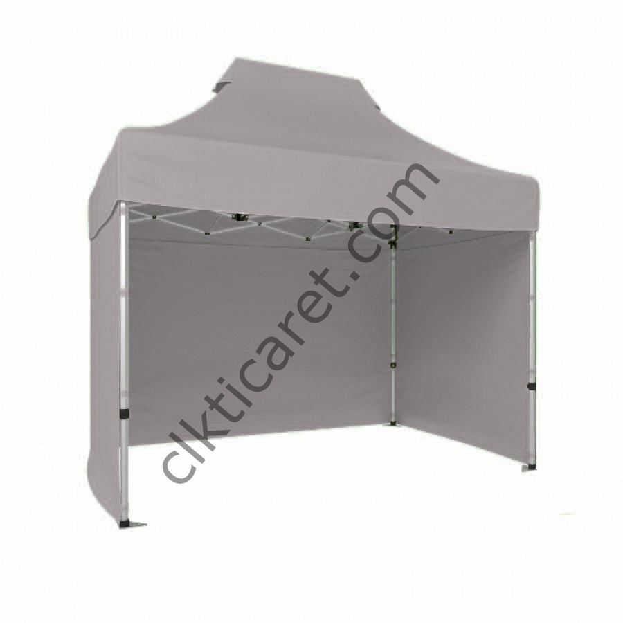 CLK 2x3 Katlanabilir Tente Gazebo Portatif Çadır 3 Yan Kapalı Açık Gri