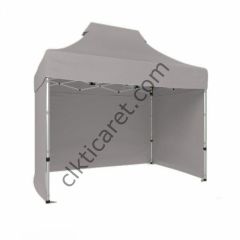 CLK 2x3 Katlanabilir Tente Gazebo Portatif Çadır 3 Yan Kapalı Açık Gri