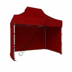 CLK 2x3 Katlanabilir Tente Gazebo Portatif Çadır 3 Yan Kapalı Bordo