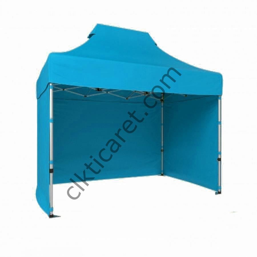 CLK 2x3 Katlanabilir Tente Gazebo Portatif Çadır 3 Yan Kapalı Açık Mavi (Turkuaz)