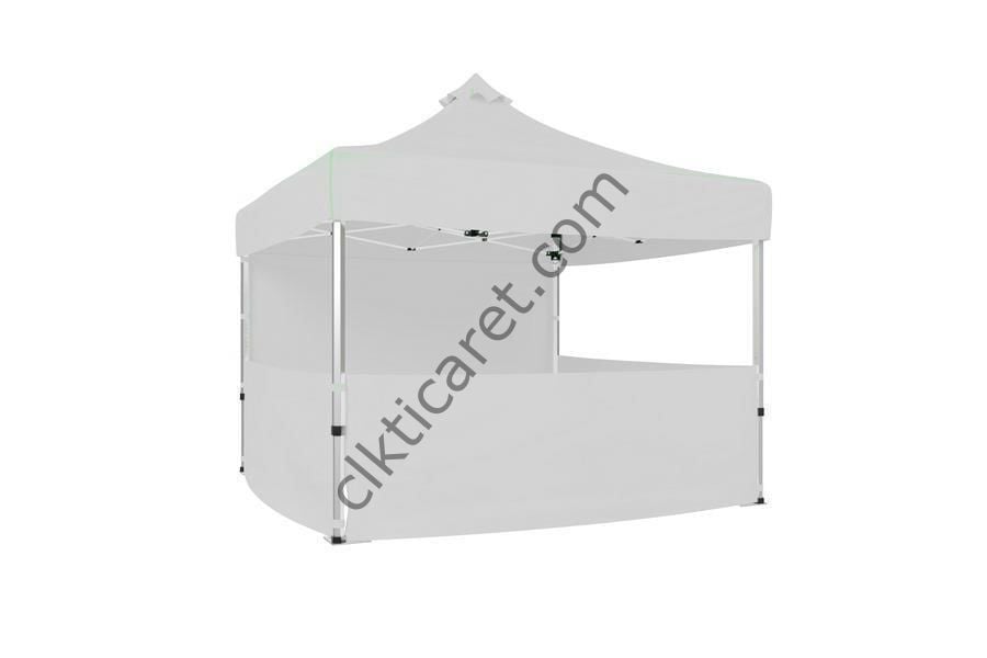CLK 3x3 40 mm Katlanabilir Tente Gazebo Çadır Gazebo Çadır 1 Tam Duvar 3 Yarım Duvar Beyaz