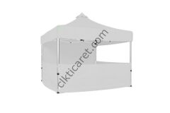CLK 3x3 40 mm Katlanabilir Tente Gazebo Çadır Gazebo Çadır 1 Tam Duvar 3 Yarım Duvar Beyaz