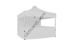 CLK 3x3 40 mm Katlanabilir Tente Gazebo Çadır Gazebo Çadır 1 Tam Duvar 3 Yarım Duvar Beyaz
