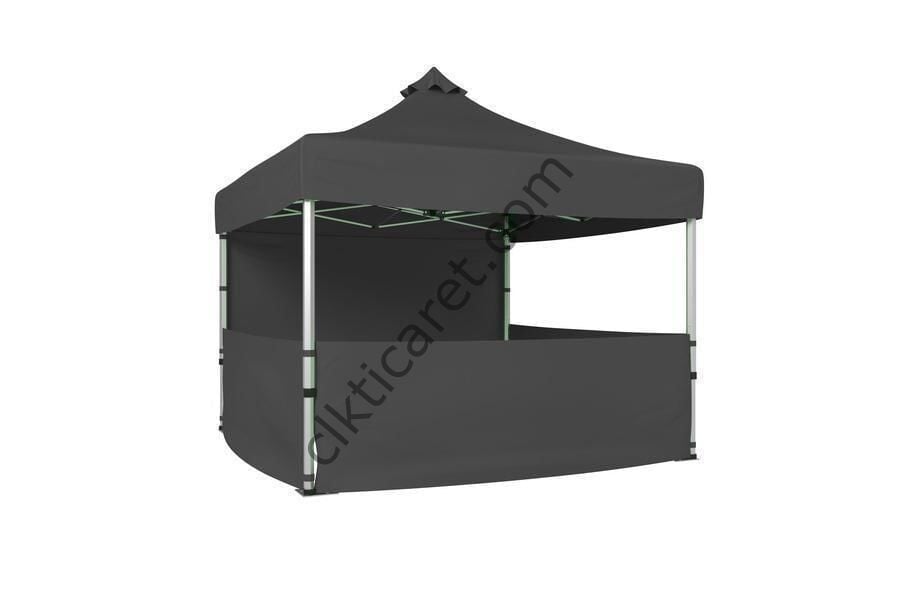 CLK 3x3 40 mm Katlanabilir Tente Gazebo Çadır Gazebo Çadır 1 Tam Duvar 3 Yarım Duvar Gri