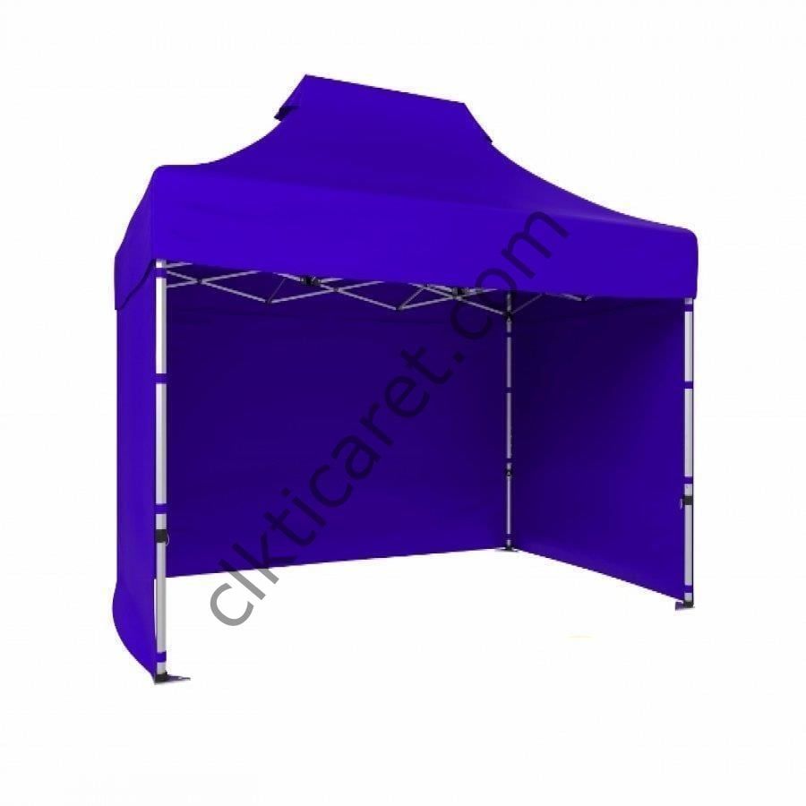 CLK 2x3 Katlanabilir Tente Gazebo Portatif Çadır 3 Yan Kapalı Saks Mavi