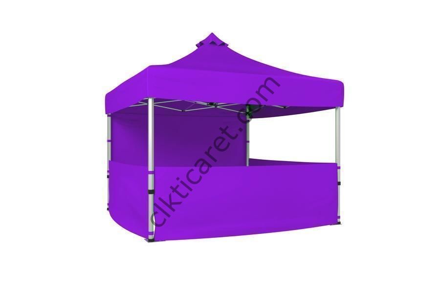 CLK 3x3 40 mm Katlanabilir Tente Gazebo Çadır Gazebo Çadır 1 Tam Duvar 3 Yarım Duvar Lila