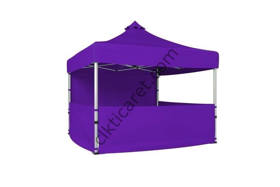 CLK 3x3 40 mm Katlanabilir Tente Gazebo Çadır Gazebo Çadır 1 Tam Duvar 3 Yarım Duvar Mor