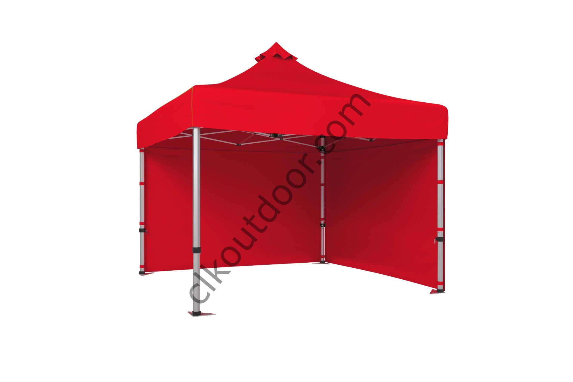CLK 3x3 Metre Kısa Bagaj Boy 115 cm Katlanabilir Gazebo Çadır 2 Yan Perdeli Kırmızı