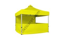 CLK 3x3 40 mm Katlanabilir Tente Gazebo Çadır Gazebo Çadır 1 Tam Duvar 3 Yarım Duvar Sarı