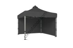CLK 3x3 Metre Kısa Bagaj Boy 115 cm Katlanabilir Gazebo Çadır 2 Yan Perdeli Gri