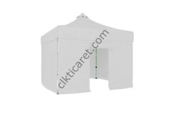 CLK 3x3 40 mm Katlanabilir Tente Gazebo Çadır Gazebo Çadır 3 Yan Kapalı 1 Kapılı Beyaz
