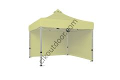 CLK 3x3 Metre Kısa Bagaj Boy 115 cm Katlanabilir Gazebo Çadır 2 Yan Perdeli Krem